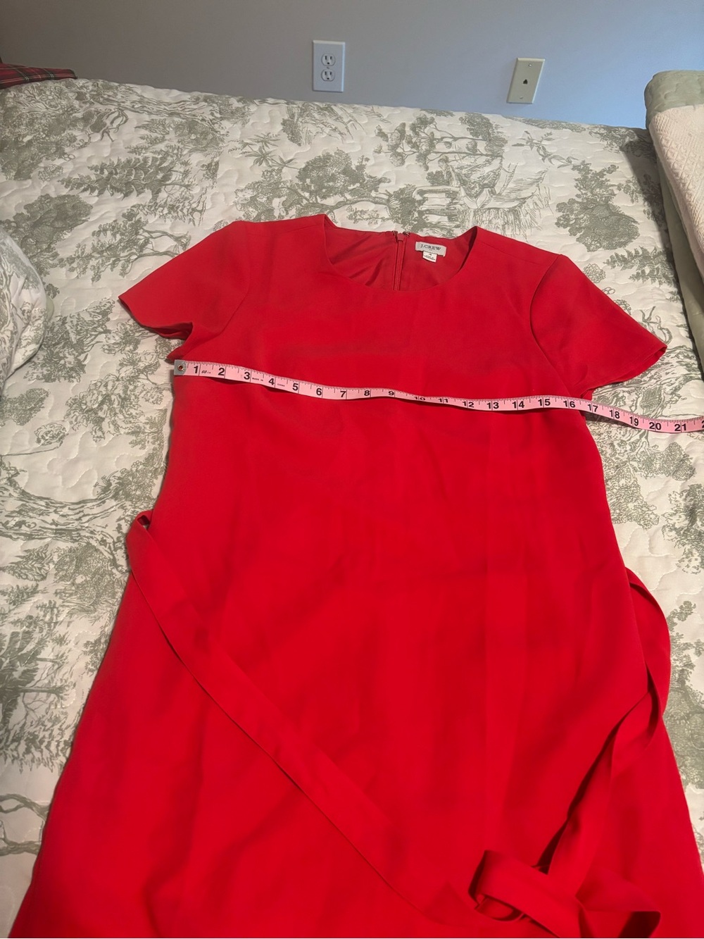 J. Crew Coral Tie-Waist Short-Sleeve Mini Dress sz 4, classic work to weekend - Picture 6 of 12